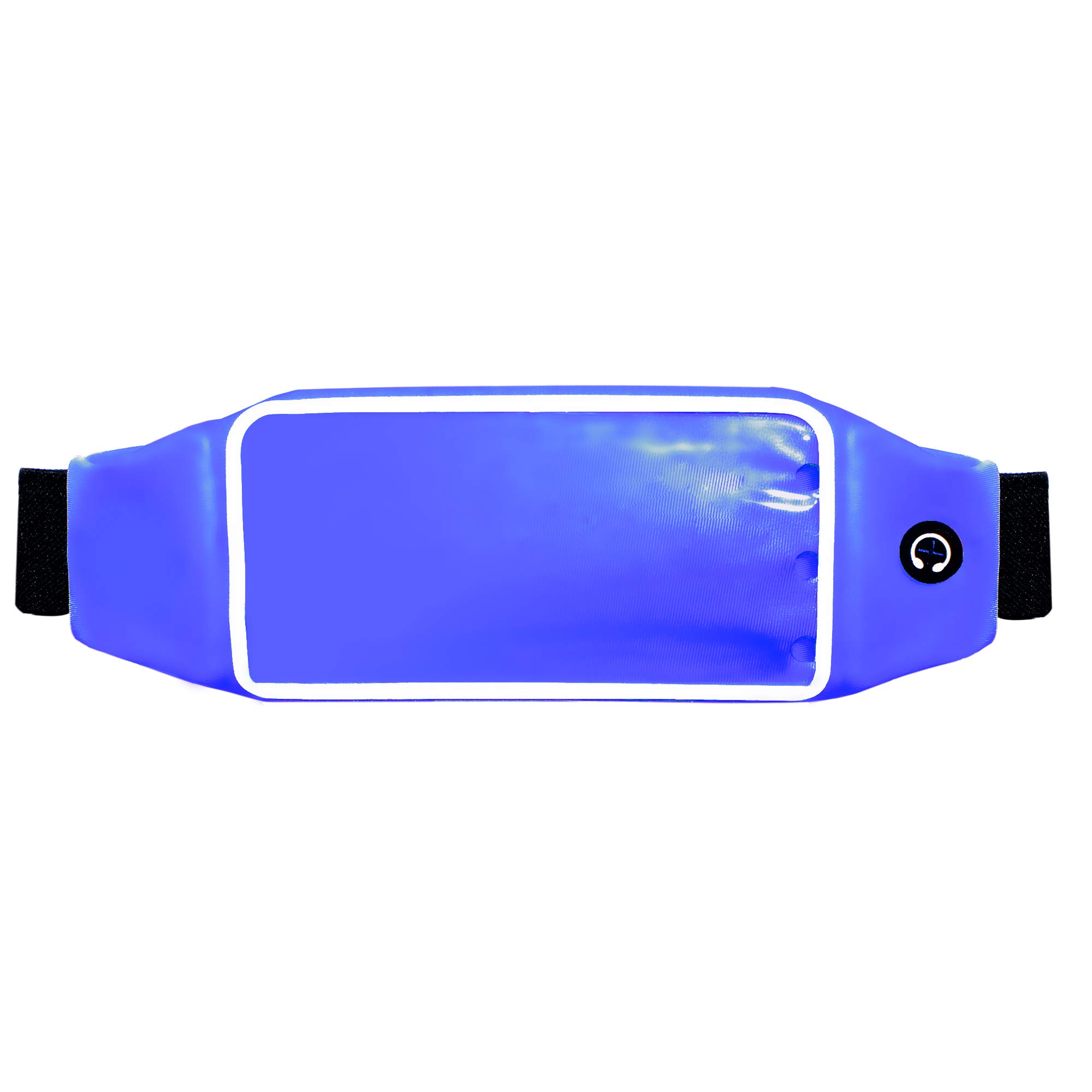 SPORT WAIST PACK BLUE RUNNING BELT TOUCHSCREEN UNIVERSAL FOR SMARTPHONES WATERPROOF POUCH WITH ADJUSTABLE BAND from 62 to 125 cm FOR MOBILE PHONES UP TO 5.7 INCHES Phone maximum measures 16,5x8,5 cm