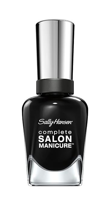 Sally Hansen Complete Salon Manicure Nagellack, 700 Hooked on Onyx/pflegender, tiefes Schwarz, 15 g