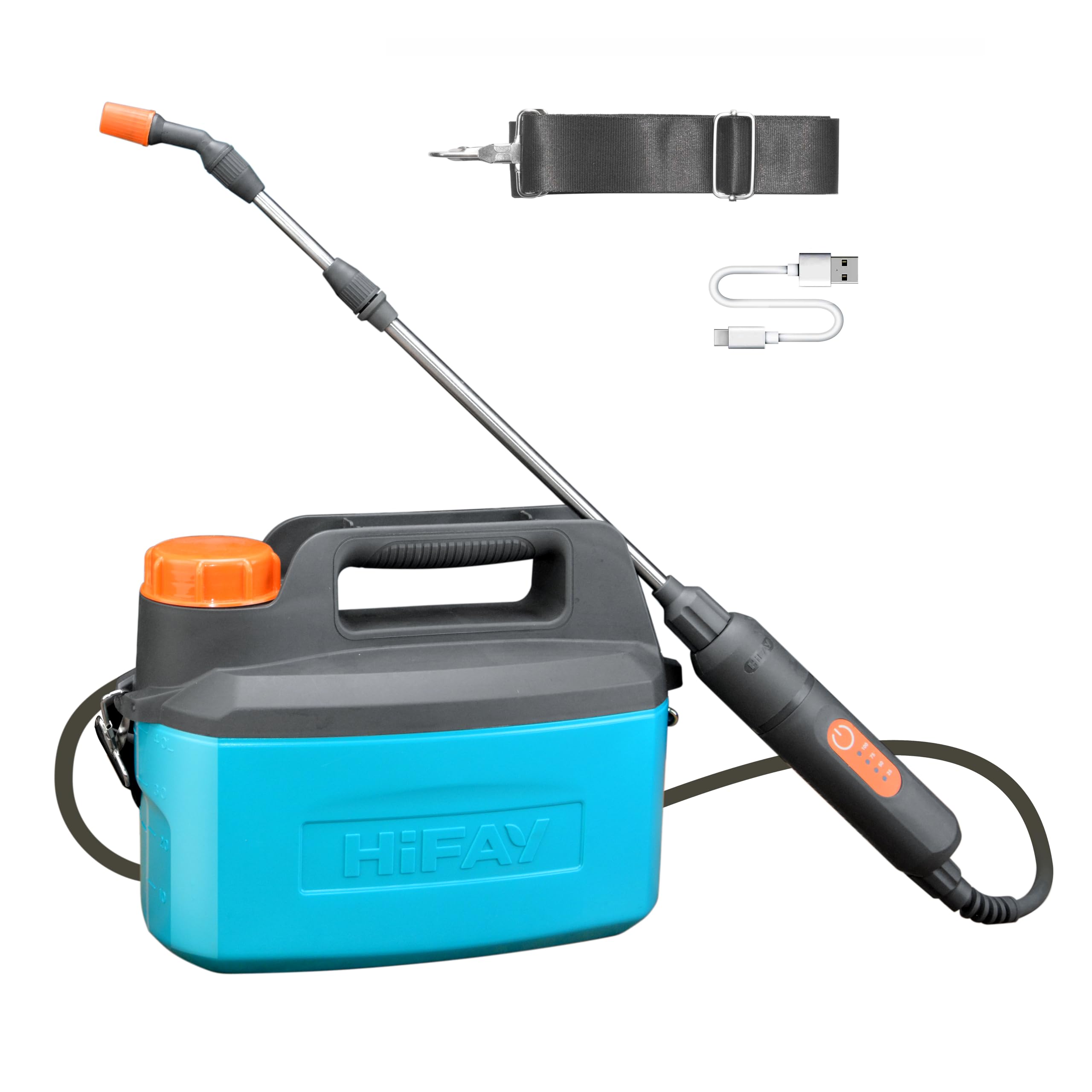 Photo 1 of HIFAY ES4-PRO Electric Sprayer 1 Gallon Built-in 4000mAh,Rechargeable Battery Powered Sprayer with Telescopic Wand,Plant Mister,Kitchen Cleaning,Indoor Watering Can for Plants (Blue)