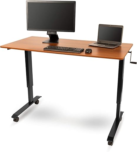 Bureau Assis Debout A Hauteur Reglable Par Manivelle Metal Black Frame Teak Top Desk Length 150cm Amazon Fr Cuisine Maison Bureau Assis Debout A Hauteur Reglable Par Manivelle Metal Black Frame Teak Top Desk Length 150cm Amazon Fr Cuisine Maison