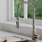 Kraus KPF-1610SFS Bolden 18-Inch Commercial Kitchen Faucet with Dual Function Pull-Down Sprayhead in all-Brite Finish, Spot F