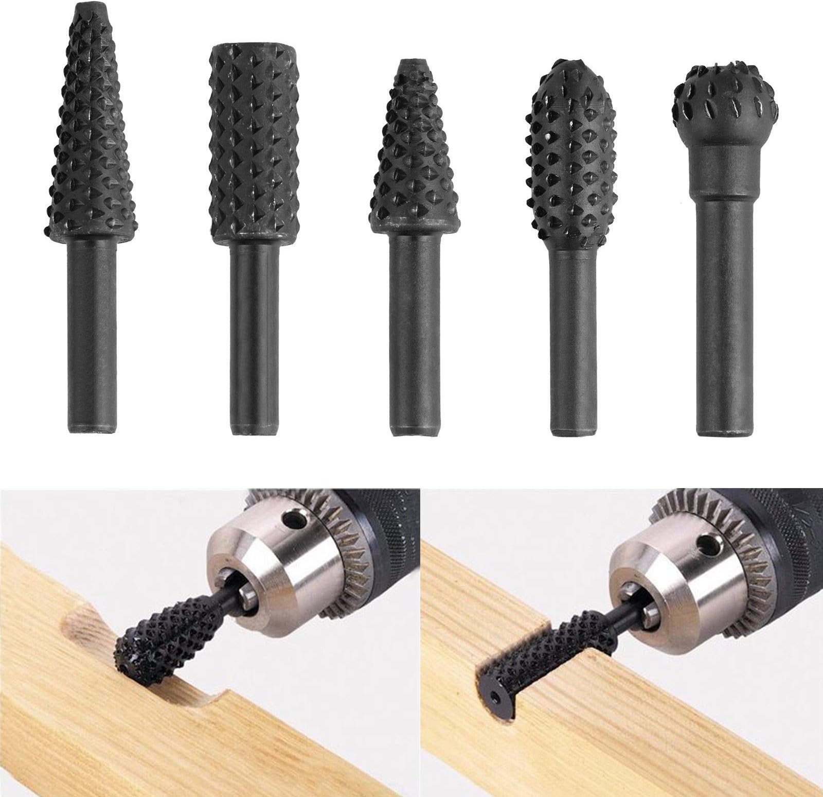 5PCS 1/4'' Drill Bit Set Cutting Tools for Woodworking Knife Wood Carving Tool