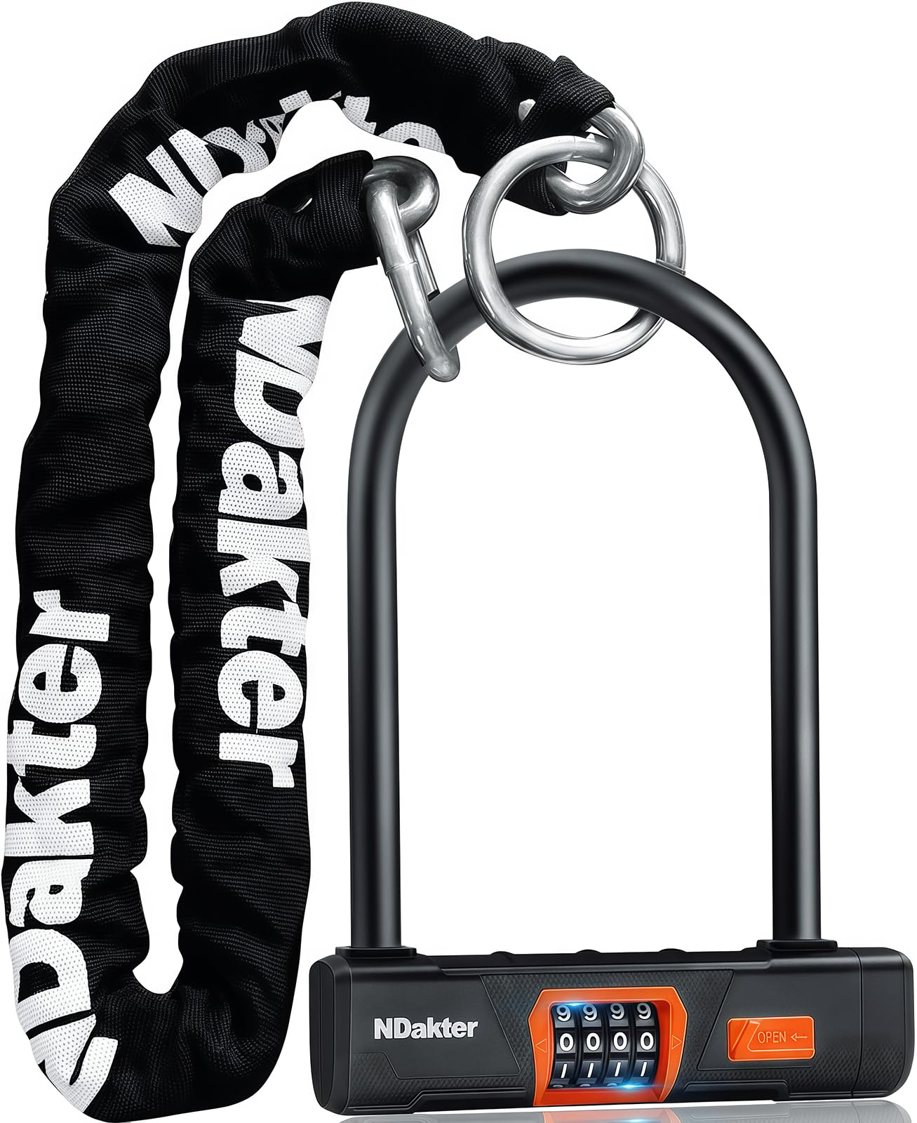 Photo 1 of ***CHAIN ONLY** NDakter Bike Locks Heavy Duty Anti Theft, Keyless Combination Motorcycle U Lock for Ebike with 4FT x 6mm Chain, 4-Digit Combo Electric Bicycle Wheel Lock for Escooter, Fat-Tire Moped, Dirt-Bike