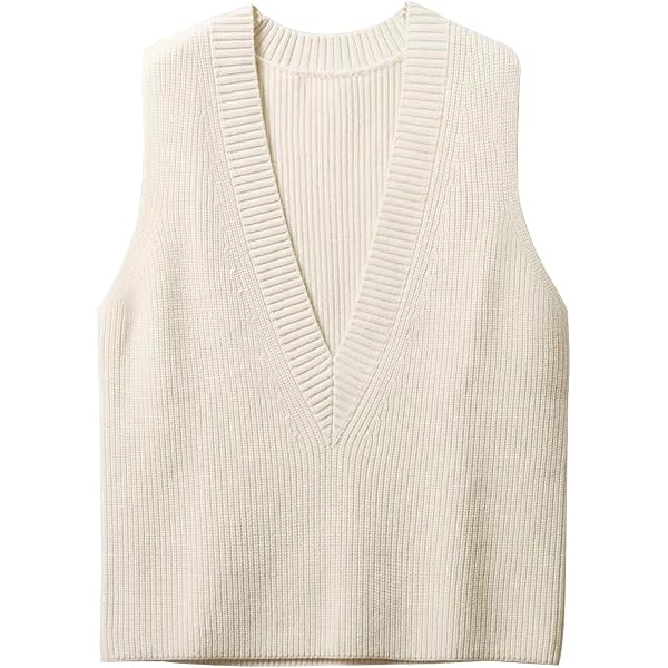 SGeneE Cashmere V-Neck Sweater Vest Ladies Sleeveless Pullover