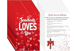 Noveread 200 Pcs Gospel Tract Card Salvation Cards Pocket Holy Postcard Prayer Postcards Christian Inspirational Bible Verses Bookmark for Christian Gift(Somebody Loves You)