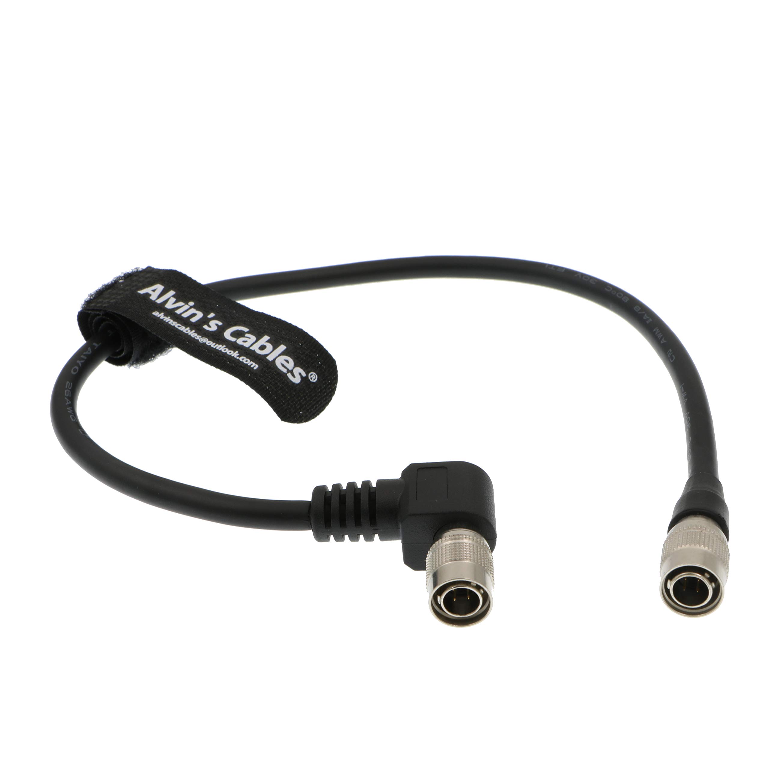 Alvin's Cables Hirose 4 Pin Male Power Cable for Sound Devices Recorder and Wisycom Mcr 42s from NP1 Right Angle to Straight 30CM