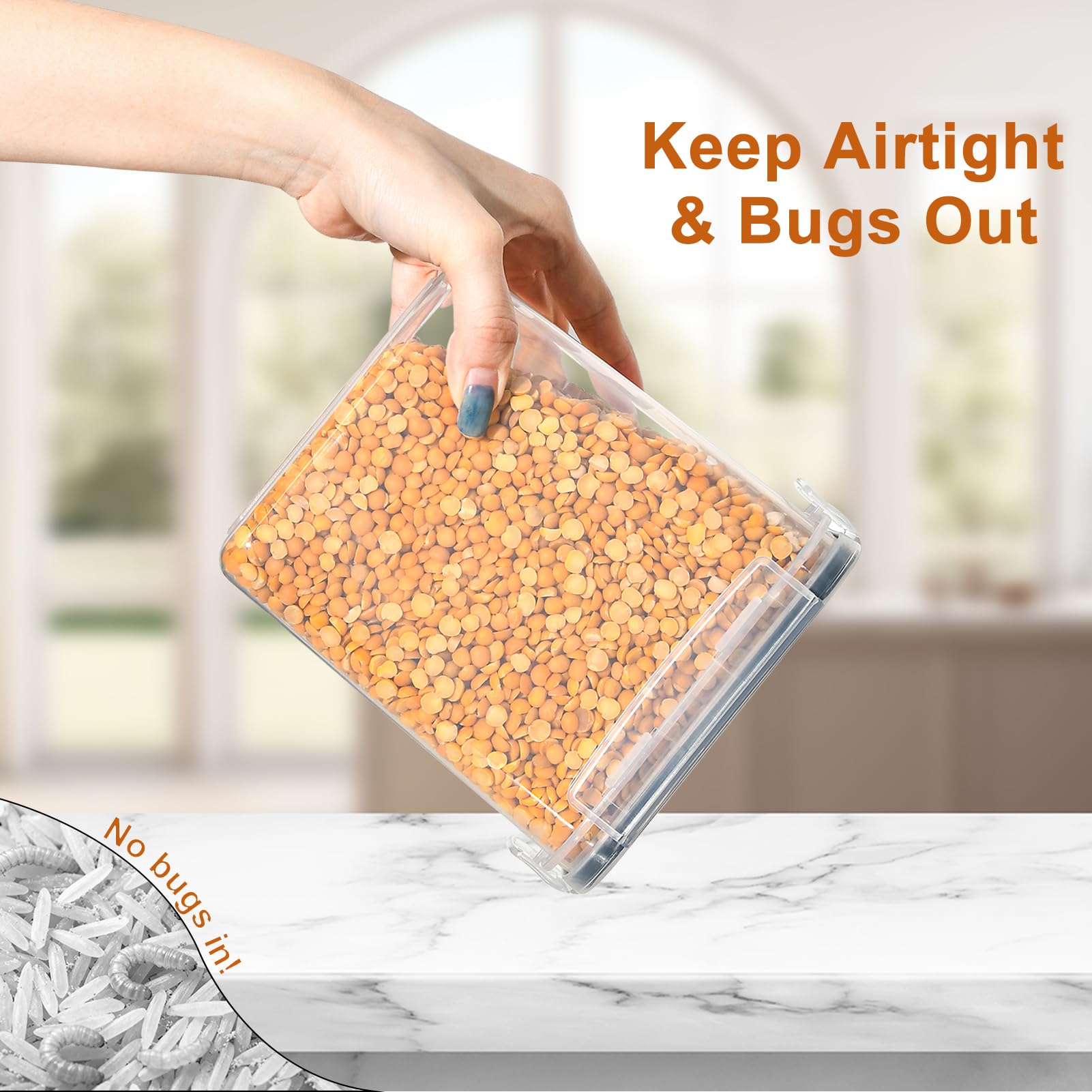 GoMaihe Vorratsdosen mit Deckel Luftdicht: 32er Vorratsbehälter Set für Mehl Zucker Müsli Nudeln | Luftdicht Aufbewahrungsbox Küche für Lebensmittel Mit Stift & Etikett | BPA-frei 4