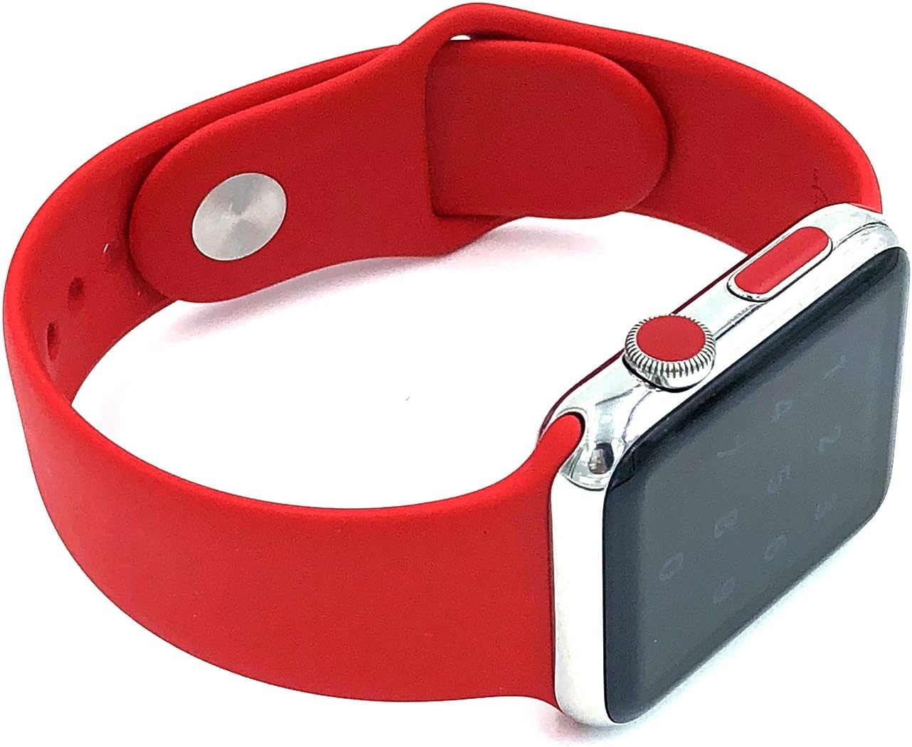 DotCrown Red LTE Crown dot Sticker Vinyl Cover, Set of 8 dots for All Apple Watch Plus x2 Matching Side Buttons