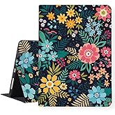 LI-LOVE Case for iPad A16 11 inch 2025 (11th Gen), iPad 10th Generation 10.9 inch 2022, Soft TPU Flower Folio Stand Cover Adjustable Angles Auto Wake Sleep Smart Case