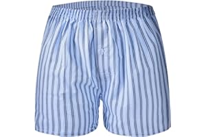 Cinvik Mens Cotton Boxers Funny Woven Pattern Plaid Boxer Shorts Inseam Pajamas Single Pack