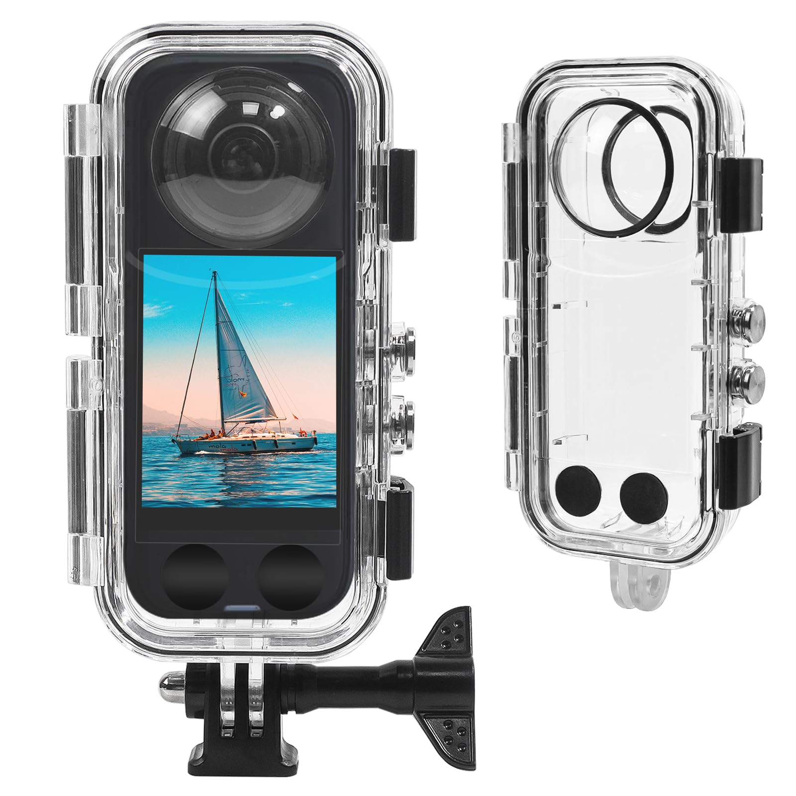 FitStill 40M/131FT Waterproof Case for Insta X3,Protective Underwater Dive Housing PC Shell Photography Shell with Bracket Accessories for Insta x3 Action Camera