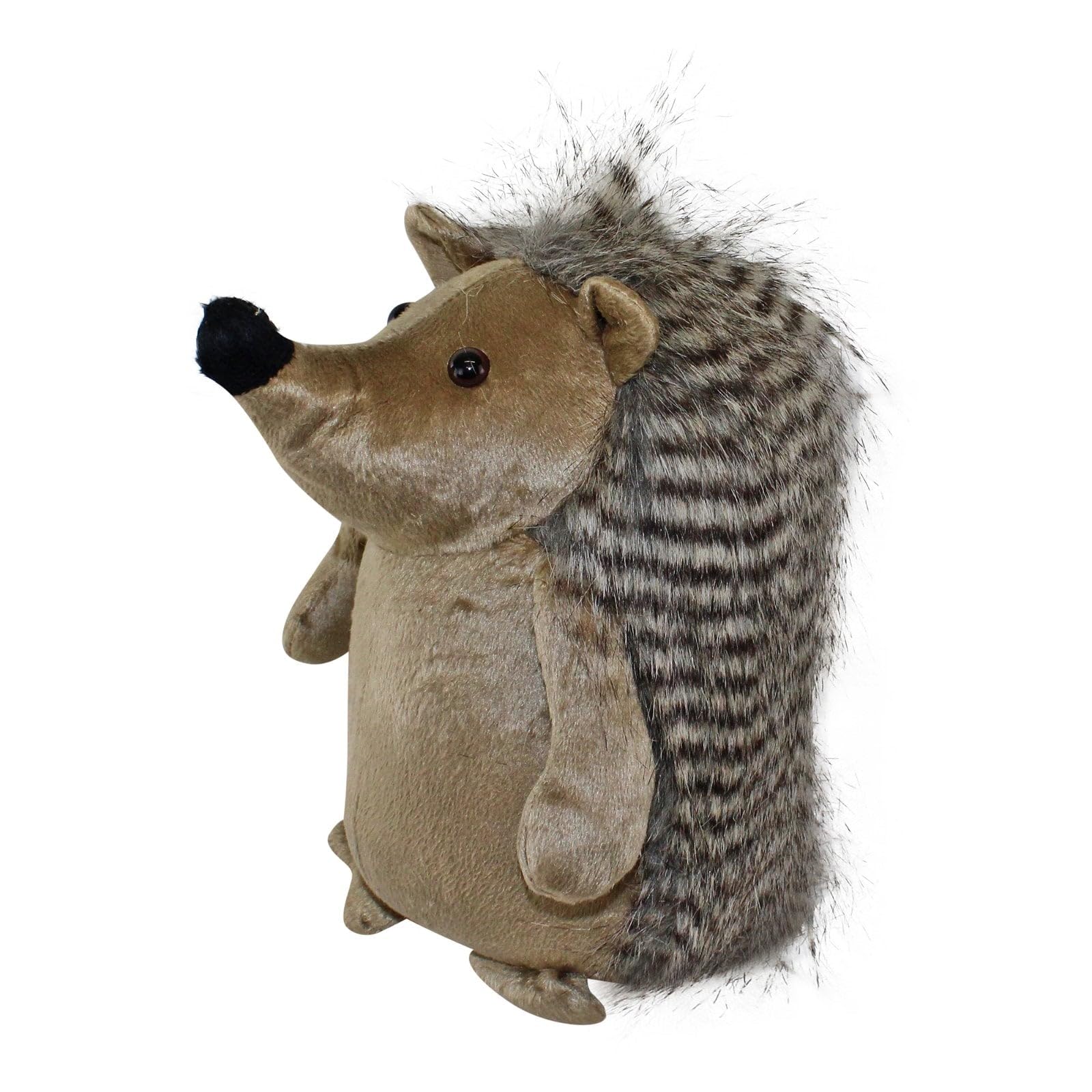 Carousel Home and Gifts Grey Striped Fluffy Hedgehog Decorative Animal Novelty Doorstop - Colour Varies