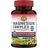 Vitalitown Magnesium Complex Supplement 500mg - NSF Certified Magnesium Glycinate, Malate, Taurate & Citrate - Chelated High Absorption & Gentle on Stomach - Vegan Non-GMO 120 Capsules