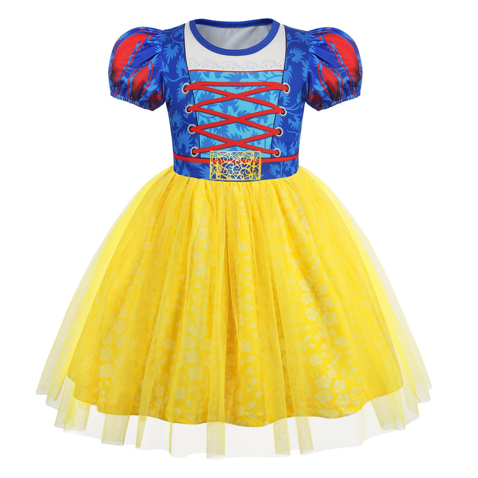 Benylion Princess Dress for Girls Party Halloween Cosplay Christmas Dress up Tulle Dress Outfits Girls Birthday Gift for Toddlers Age 9-10 Years Yellow blue