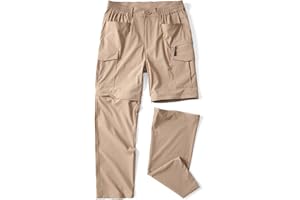 NBBEAR Hiking Lightweight Quick Dry Pants for Men Waterproof Zip Off Convertible Fishing with Multi Pockets