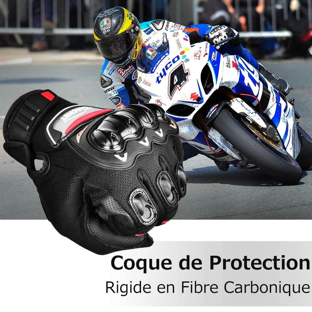 . Carchet Gant Moto Homologué CE 1KP Gants de Moto Durable, Gant Moto Homologue mi Saison 2019 Nouveau! Gants Moto Scooter, Confortable (XL)