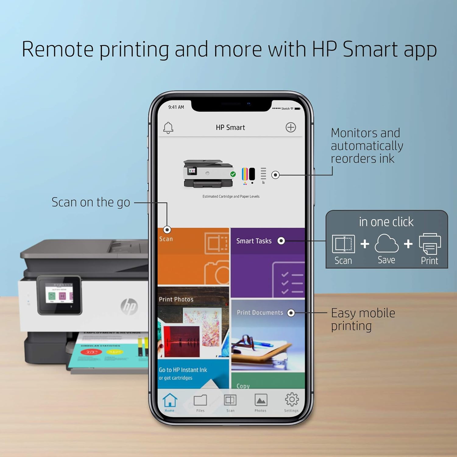 HP OfficeJet Pro 8035 All-in-One Wireless Printer - Includes 8 Months of Ink, HP Instant Ink, Works with Alexa - Basalt (5LJ23A): Electronics