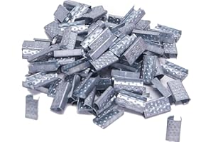 LNYEBN Packaging Strapping Open Serrated Seals for 1/2" Strap Width Polypropylene(PP) Strapping Or Polyester (PET) Strapping (Pack of 100)