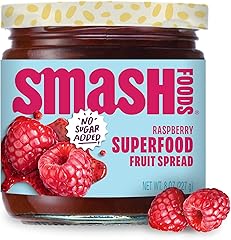 Smash Foods Raspberry Jam | Low-Calorie, No Sugar Added Keto Jam with Upcycled Fruit & Chia Seeds | Vegan, Paleo Superfood Fr