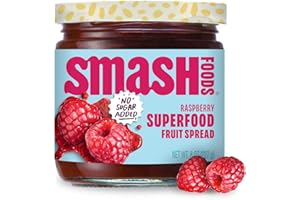 CHIA SMASH Smash Foods Raspberry Jam | Low-Calorie, No Sugar Added Keto Jam with Upcycled Fruit & Chia Seeds | Vegan, Paleo Superfood Fruit Spread (1 Jar)