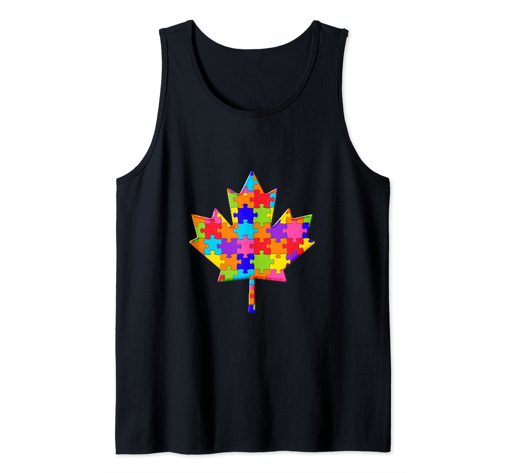 Maple Leaf Canada Flag, Autumn leaves Jigsaw Autism Puzzle Tank Top