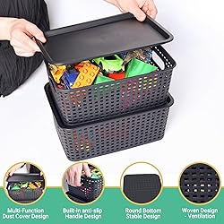 Plastic Storage Baskets with Lid-Plastic Storage