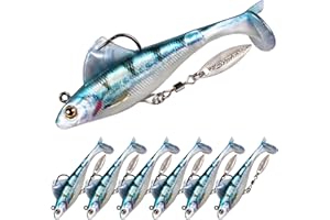 FONMANG 2.5/3.5In Swim Baits for Bass Fishing, Pre-Rigged Jig Heads Soft Plastic Walleye Fishing Lures, Paddle Tail Swimbaits for Bass Fishing, Fishing Bait for Freshwater Saltwater Gifts