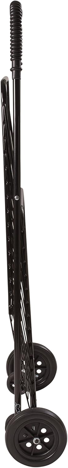 DMI Folding Utility Cart on Wheels, Shopping Trolley, Lighweight and Compact, Black: Health & Personal Care