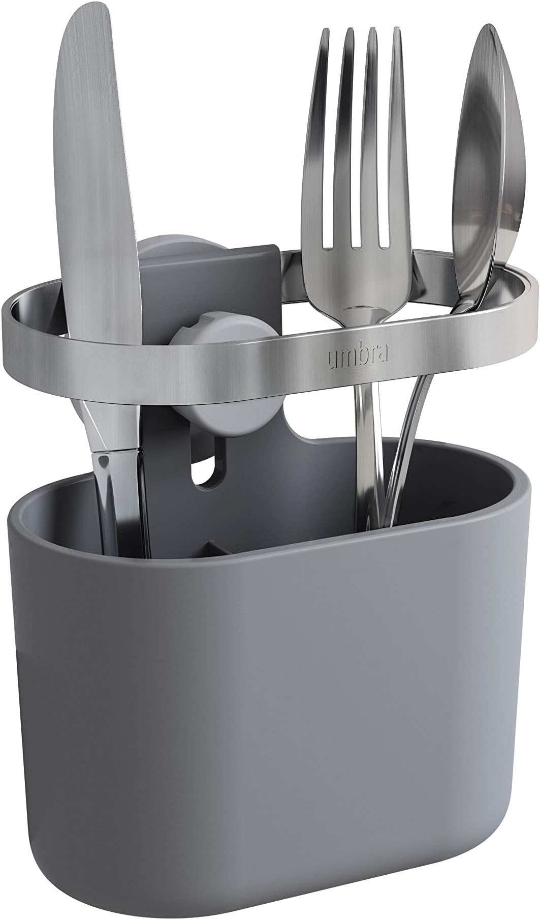 Umbra Holster Sure-Lock Utensil Caddy, Kitchen Organizer For Sink, Charcoal, Black