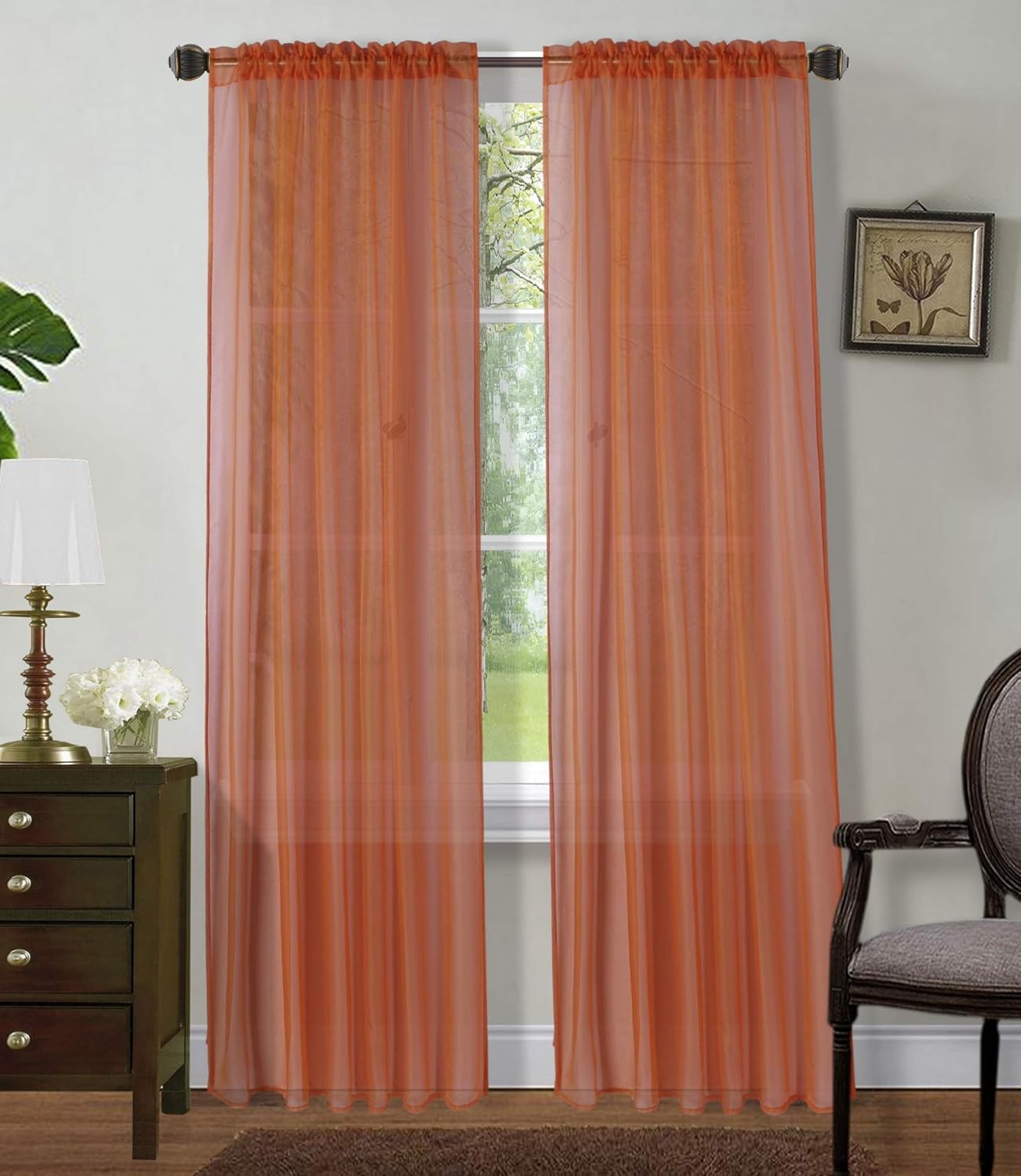 Amazon Com Sapphire Home 2 Panels Window Sheer Curtains 54 X 63