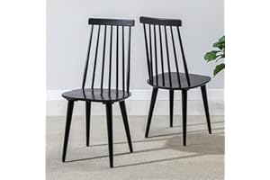 DUHOME Dining Chairs Set of 2 Wood Dining Room Chair Black Spindle Side Kitchen Room Country Farmhouse Chairs Black
