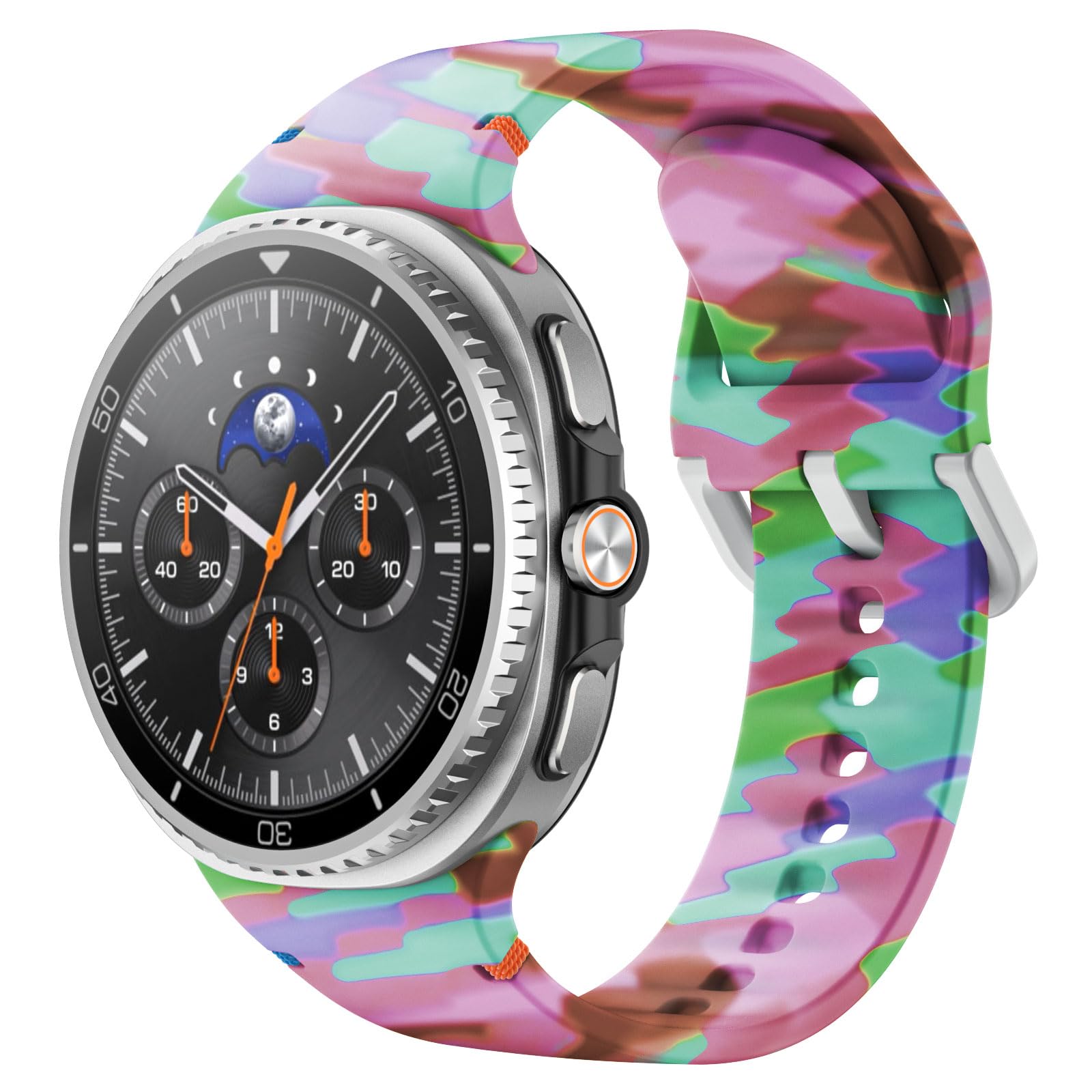 Astorgos 6 Pack Sport Bands Compatible for Samsung Galaxy Watch 8 Band 40mm 44mm/Galaxy Watch 8 Classic 46mm, No Gap Soft Silicone Strap for Men Women, M/L, Rainbow
