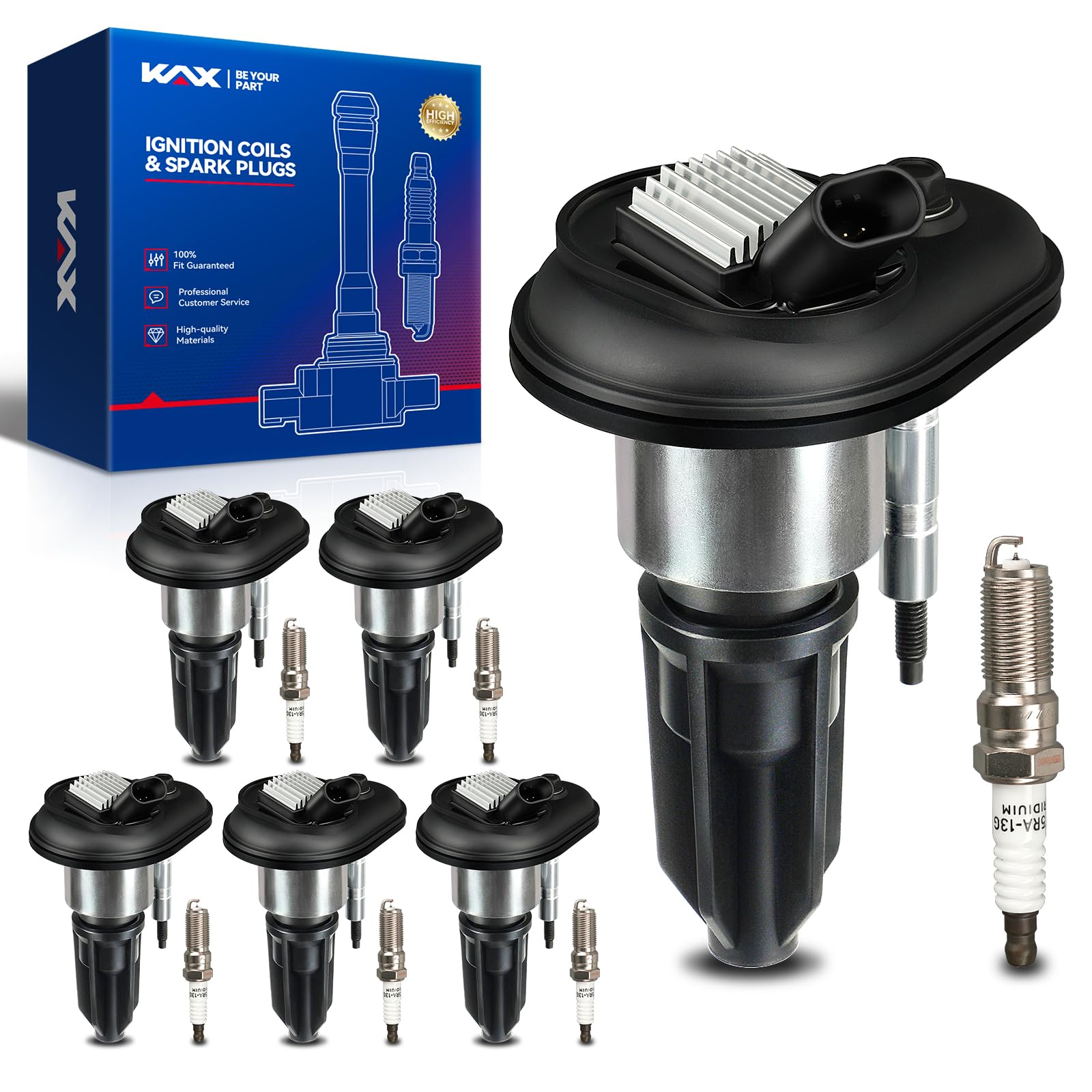 Photo 1 of KAX 6-Pack Ignition Coils and Double Iridium Spark Plug Set for Chevrolet Trailblazer 2002-2005, Colorado 2004-2006, GMC Envoy 2002-2004, Canyon 2004-2006, H3, Envoy XL, Trailblazer EXT, UF303