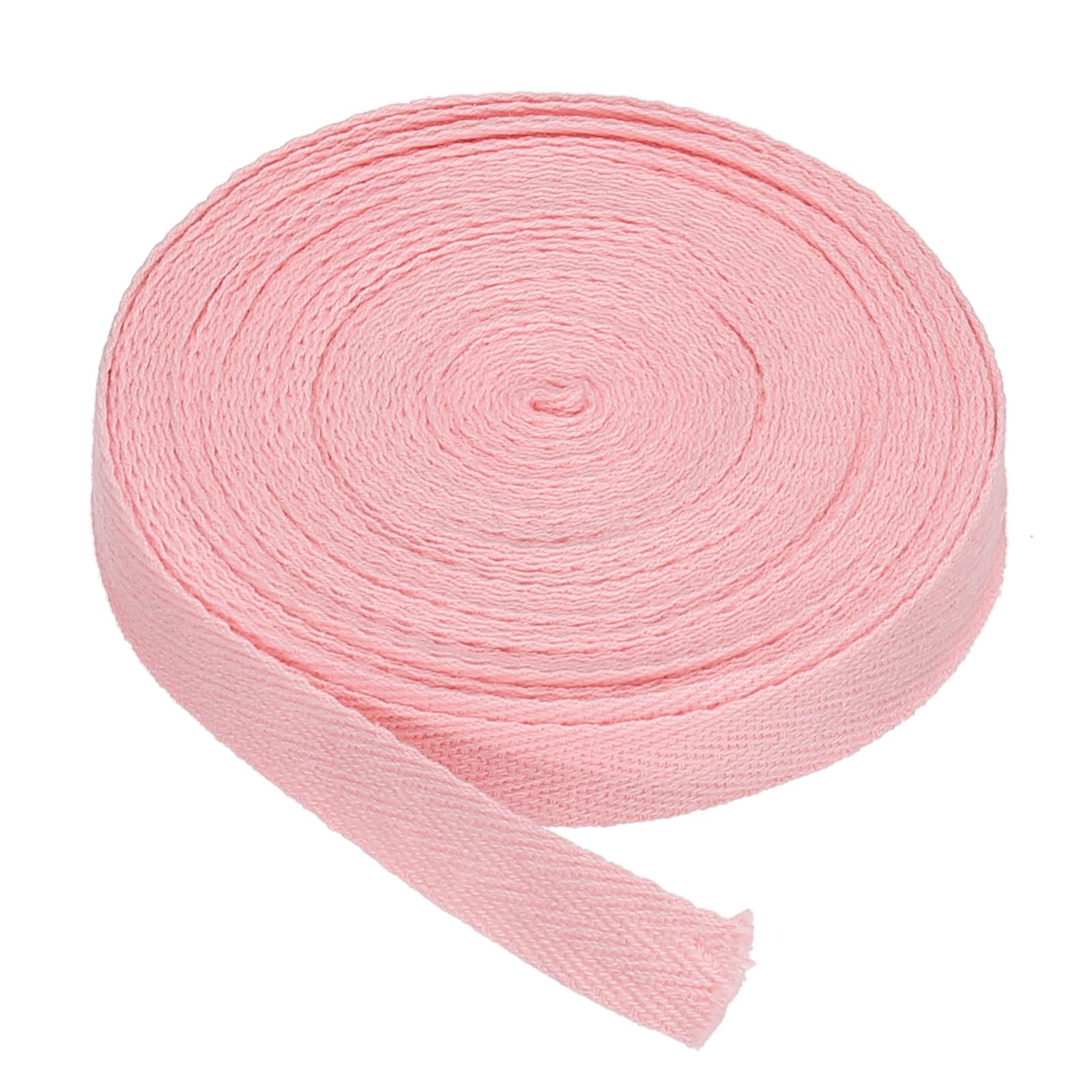 PATIKIL Cotton Twill Tape 15mm(5/8") 9m(10 Yards) Cotton Ribbon Bias Binding Tape Herringbone Webbing Trim for Sewing Gift Wrapping Craft DIY Light Pink