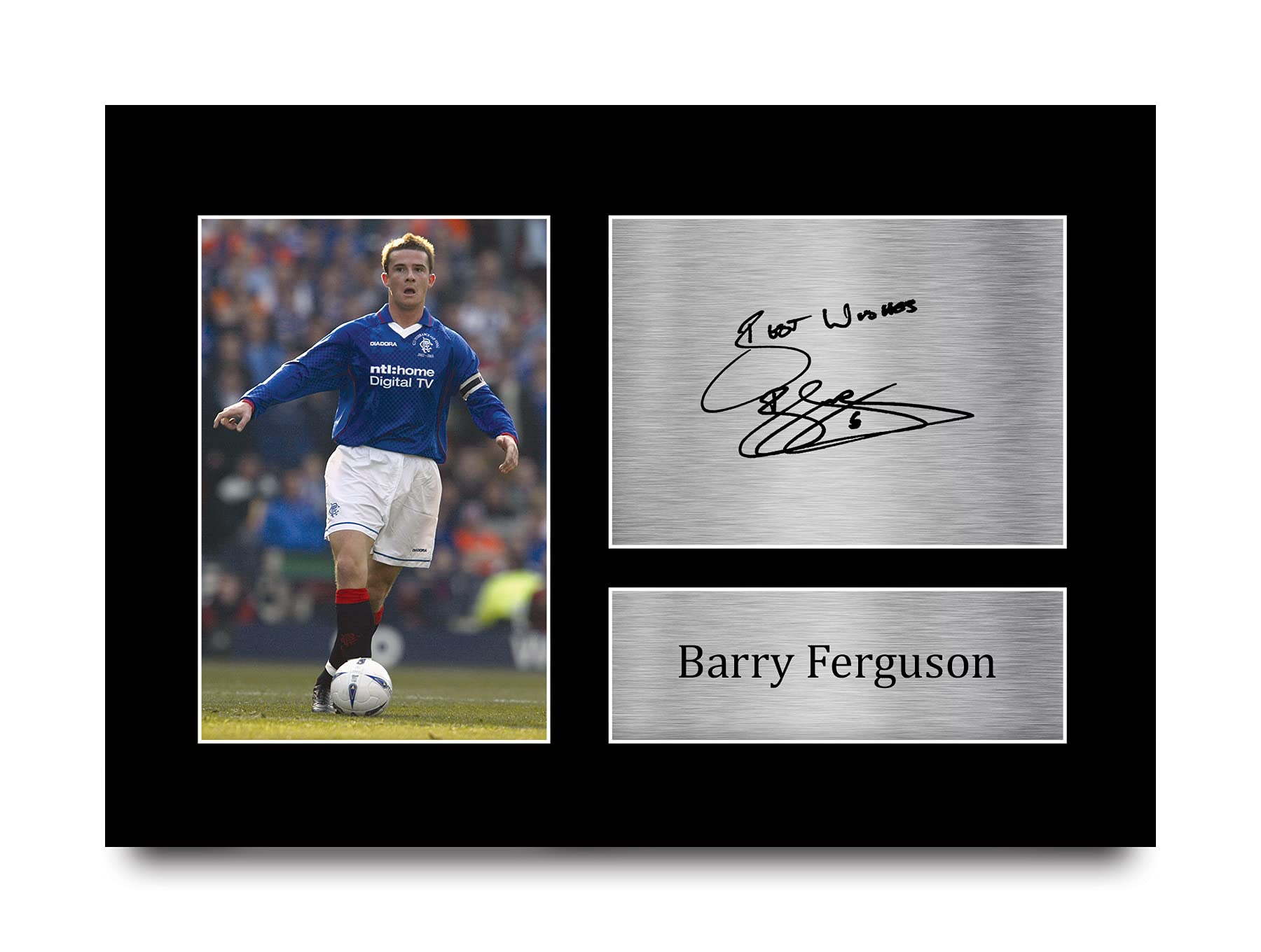 HWC Trading A4 Barry Ferguson Rangers Gifts Printed Signed Autograph Picture for Fans and Supporters - A4