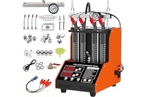 YUANRI Fuel Injector Cleaner Machine, 4 Cylinder 9 Test Modes Auto Fuel Injector Tester and Cleaner Kit, Ultrasonic Cleaning 