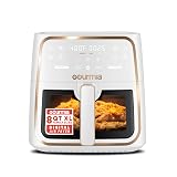 Gourmia 8 Qt Air Fryer, 8 Presets with Digital Display, FryForce 360° Technology, Easy View Window & Interior Light, Dishwasher Safe Basket, White