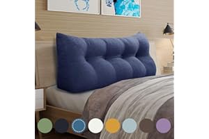 WOWMAX Triangular Headboard Pillow Bed Wedge Pillow for Headboard Full Size Wedge Pillow Headboard for Daybed Bunk Bed Large Bolster Pillow for Bed with Removable Cover, Gifts for MomSky Blue