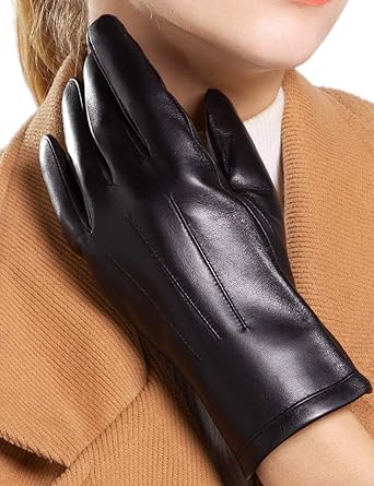 Warm leather gloves women's Clearance