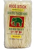 Asian Best Premium Rice Stick Noodle Medium, 16oz (3 Pack)