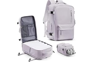 VECAVE Carry On Backpack for Women,Large Travel Backpack Flight Approved,Waterproof 17 Inch Laptop Backpack Business Work Backpacks Men Mochila De Viaje, Purple