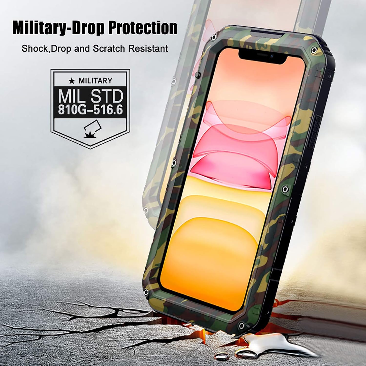 Beeasy iPhone 11 Case Camouflage, Waterproof Shockproof Tough Heavy Duty - Image 5