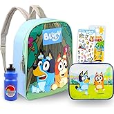Bluey Backpack and Lunch Bag Set - Bundle with 15” Backpack for School, Lunch Box, Water Bottle, Stickers, More | Bluey School Bag for Kids, Boys, Girls