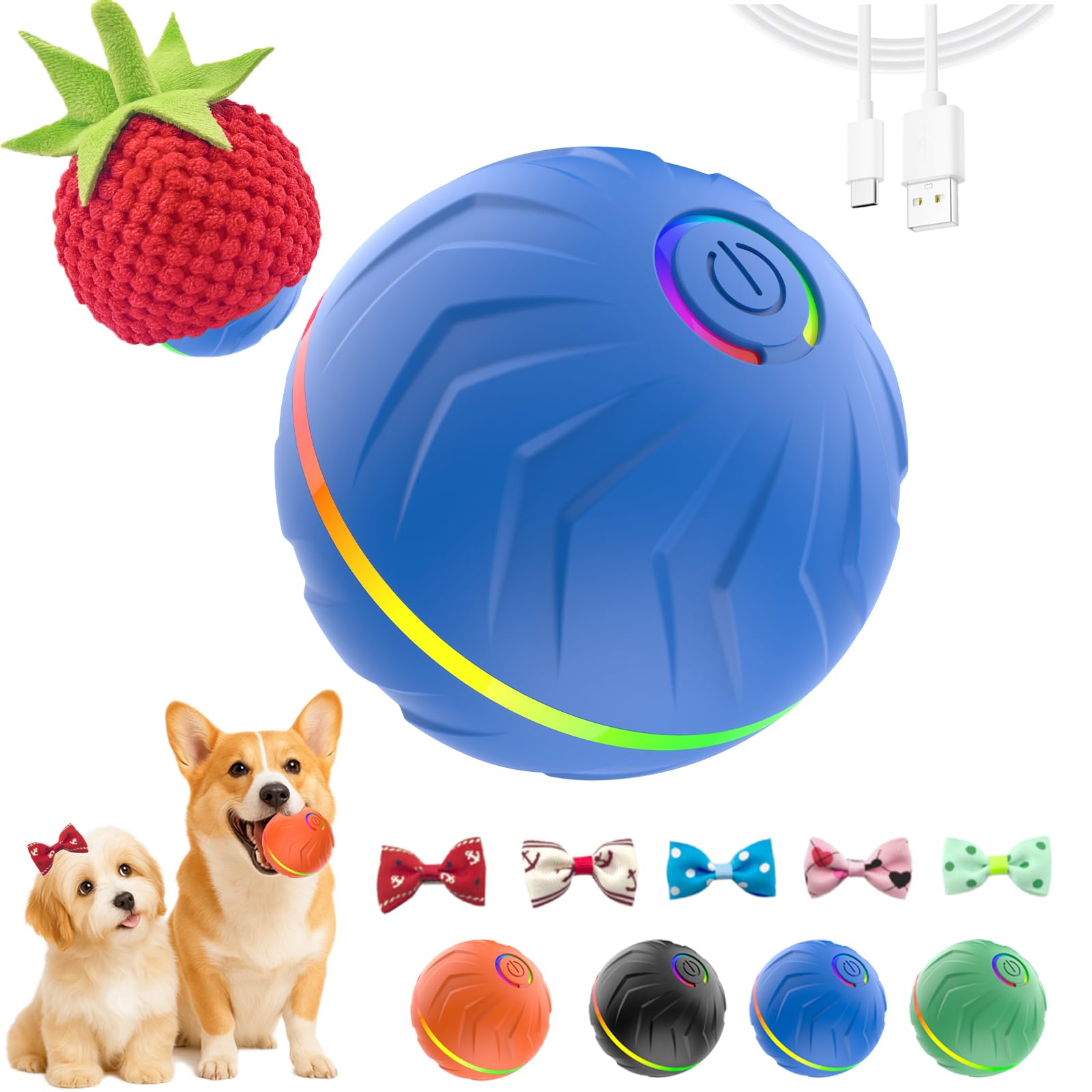 Photo 1 of 2026 T01 Interactive Dog Toys Dog Ball, Automatic Rolling and Bouncing Moving Dog Toy, Durable and USB Rechargeable, Fun Smart Toy for Puppy, Small, Medium and Large Dogs, Dog Toys to Keep Them Busy