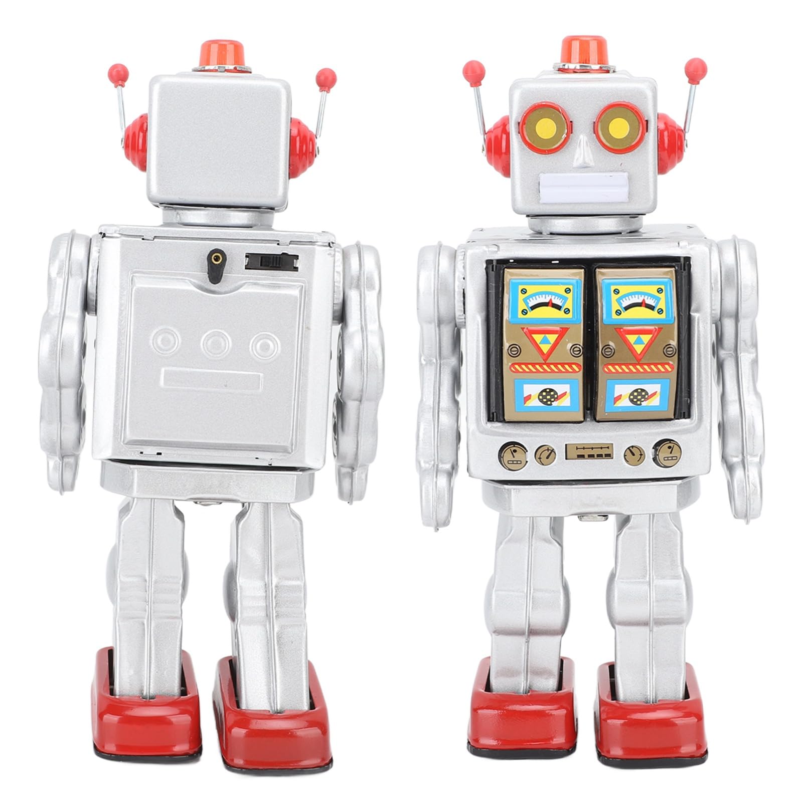 Photo 1 of Metal Tin Robot Wind Up Toys, 13.39x6.69x5.12in Electric Rotating Vintage Toys with Walking & Rotating, Gun Fire Sound for Collection, Party, Birthday, Festival