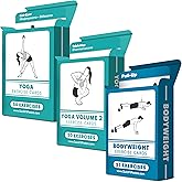 3 Pack - Exercise Cards - Yoga Poses Volume 1 & 2 + Bodyweight Exercises - Yoga Positions and Body Weight Workout Fitness Cards - 2.5" x 3.5"