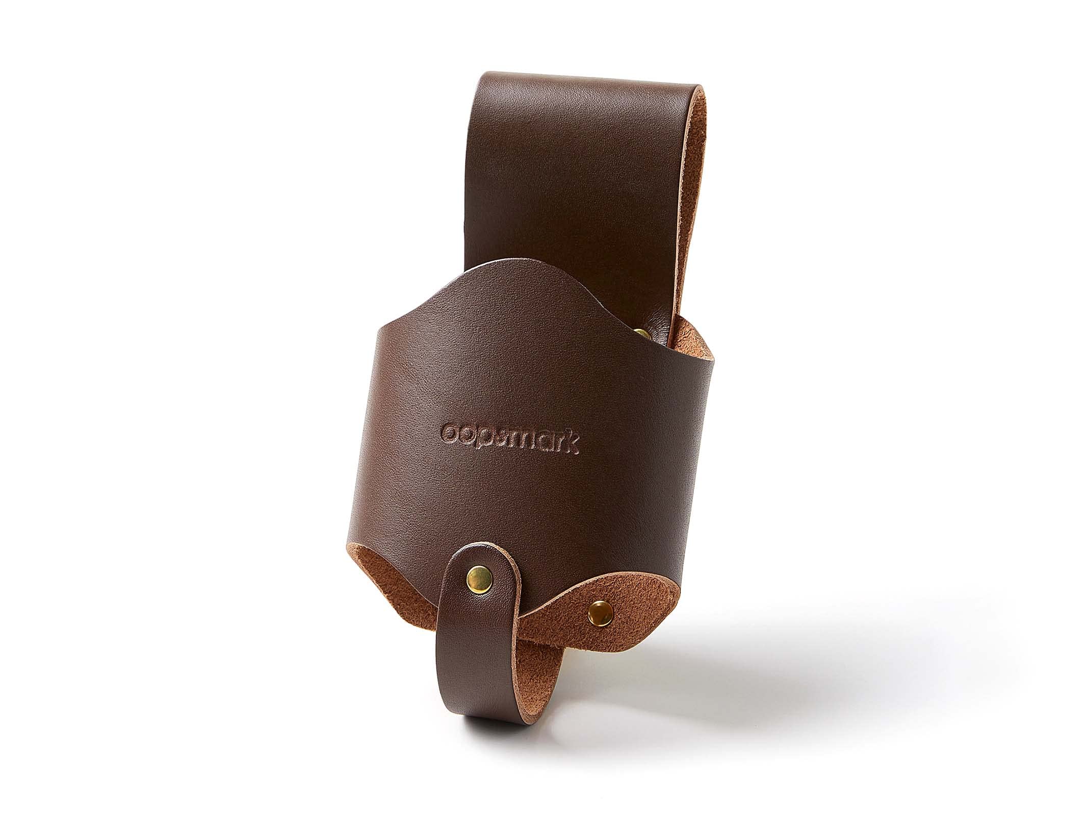 Oopsmark Leather Beer Holster for Your Belt - Handmade Beer Holder for Camping, Fishing, and Hunting