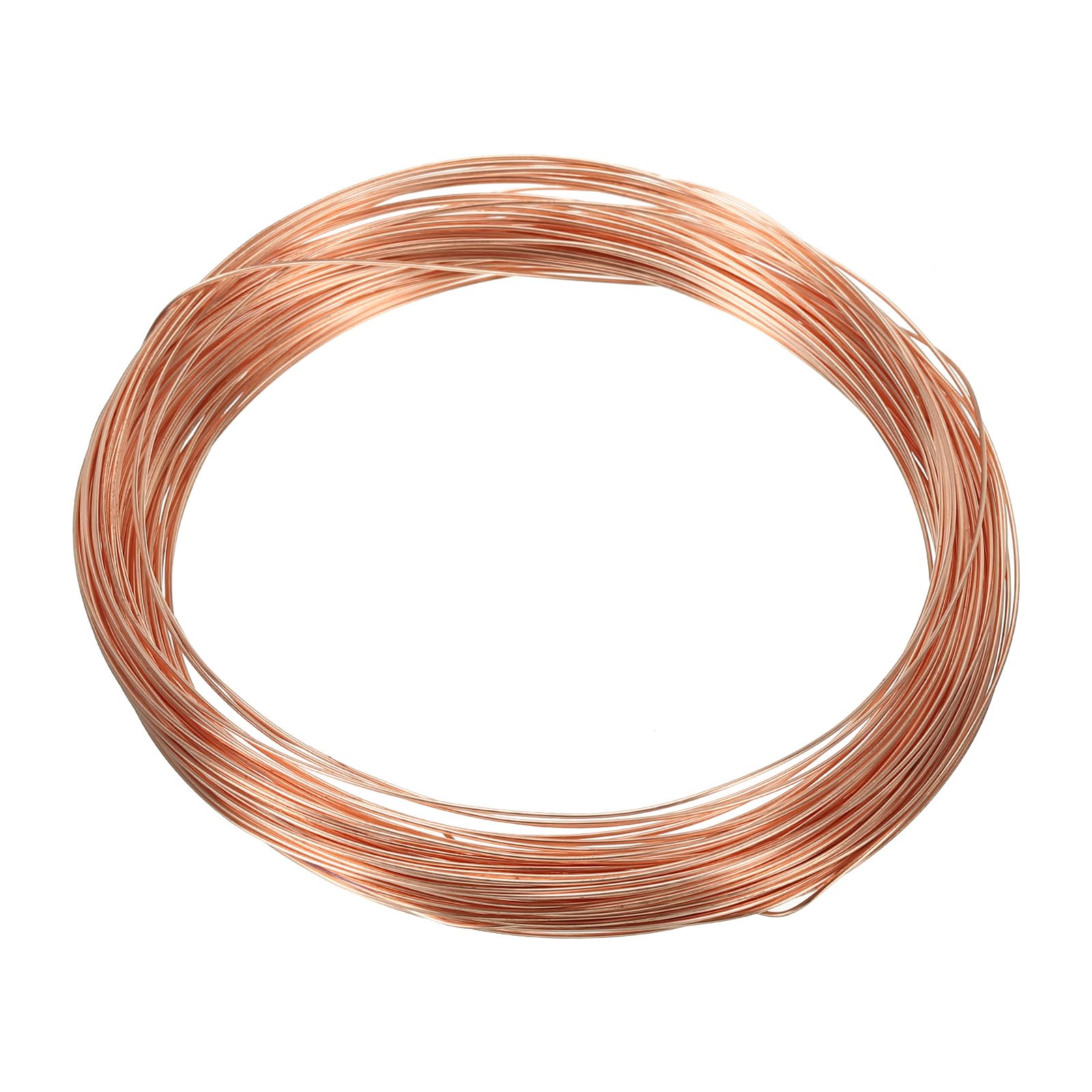 PATIKIL 49 Feet Solid Bare Copper Wire, 23 Gauge 99.9% Pure Copper Wire 0.6mm Soft Beading Wire Metal Plant Stem Ties for Jewelry Craft (15m)