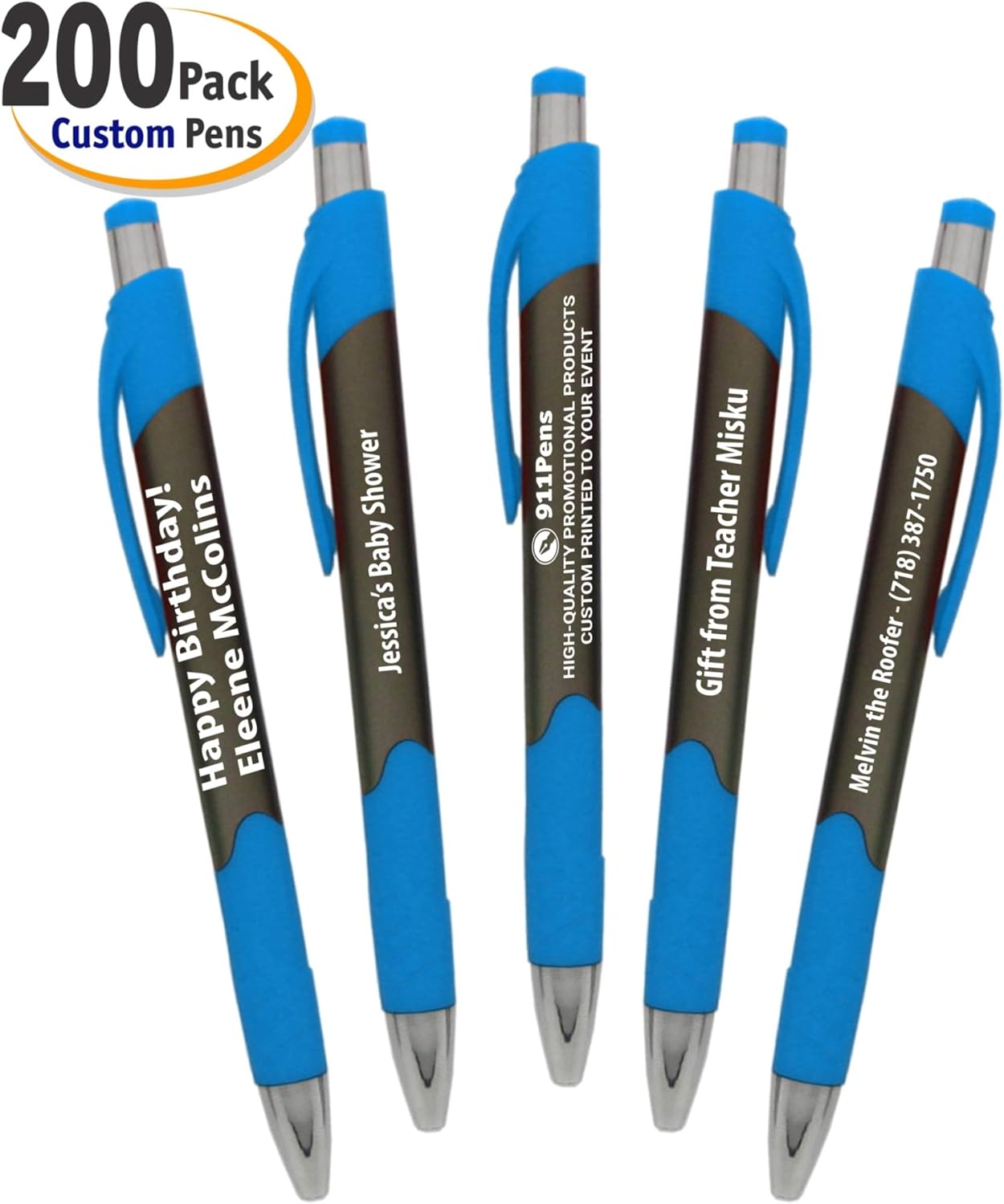 200 Pack, Personalized Writing Ink Ballpoint Novelty Pens