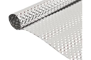 BSTFLEX Embossed Aluminum Exhaust Heat Shield Automotive 20'' x 27.5'' High Temp Thermal Barrier Exhaust Wrap Electrical For Cars/Turbo Manifold